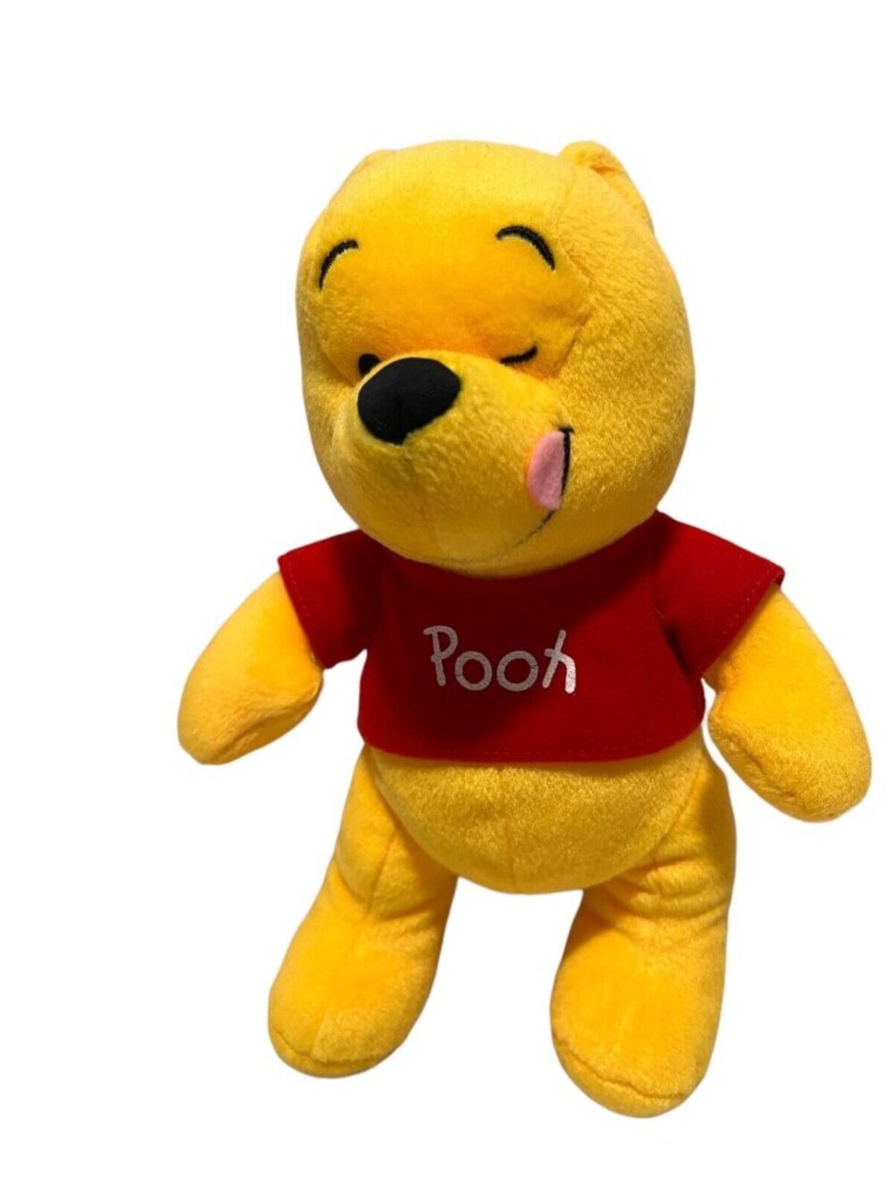 DISNEY Vintage Winnie-the-Pooh With Honey Pot Plush 10” Red Shirt - Picture 4 of 13